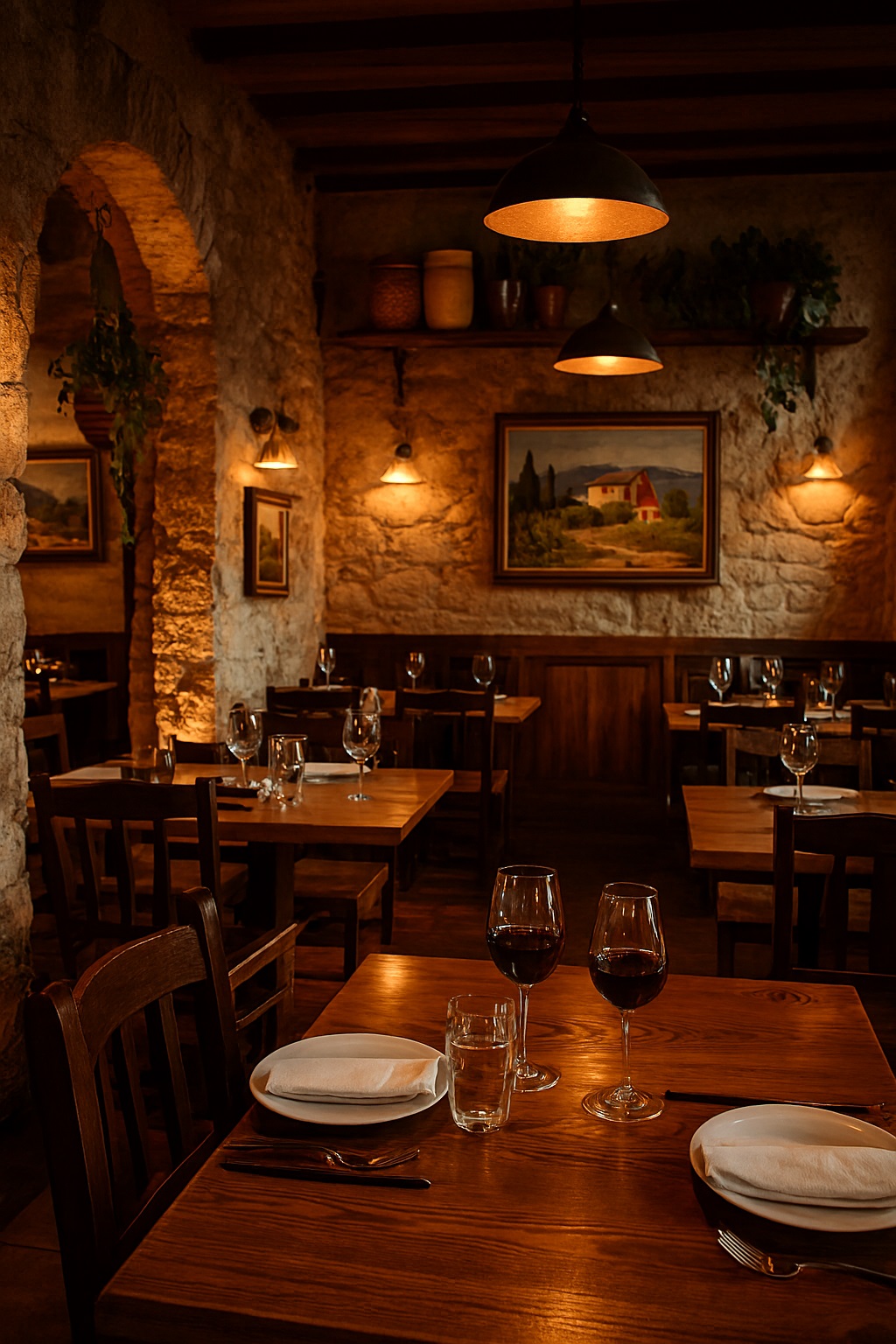 Interior acolhedor do restaurante