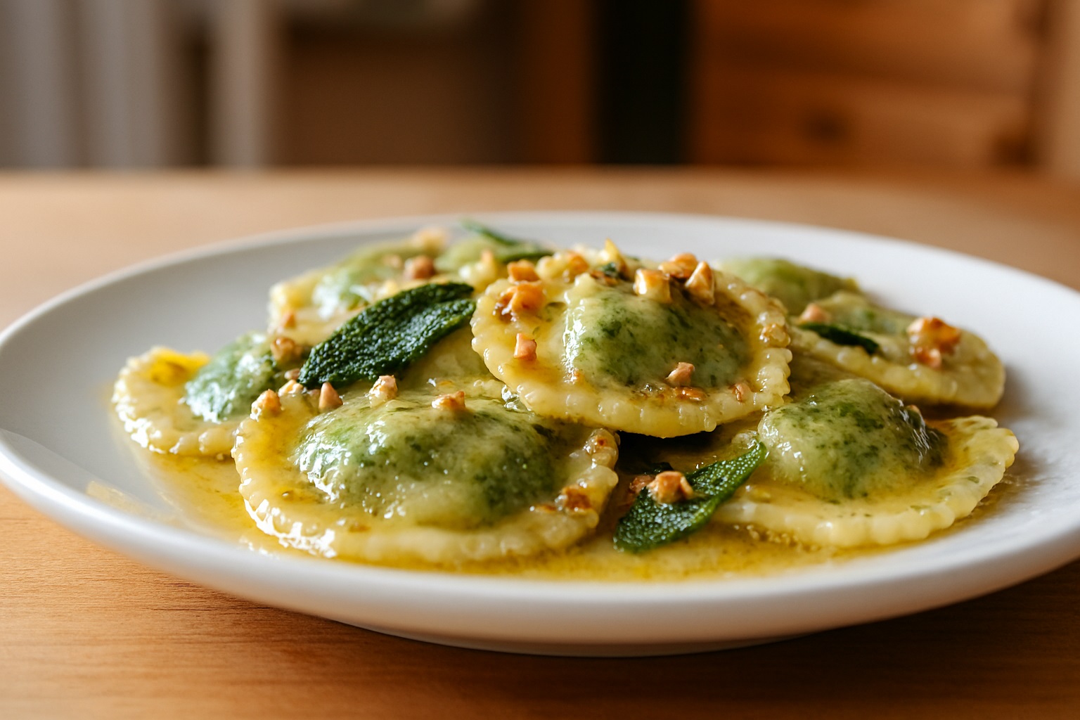 Ravioli de espinafres e ricota